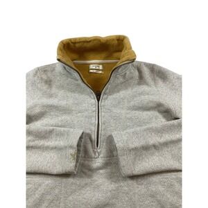 Billy Reid Mens XS Quarter Zip Pullover Gray Cotton Fleece Collar Made in Japan